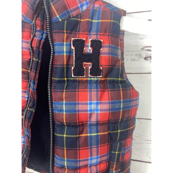 Tommy Hilfiger Colorful Plaid Full Zip‎ Varsity Puffer Vest Size 24 Months - Picture 5 of 7